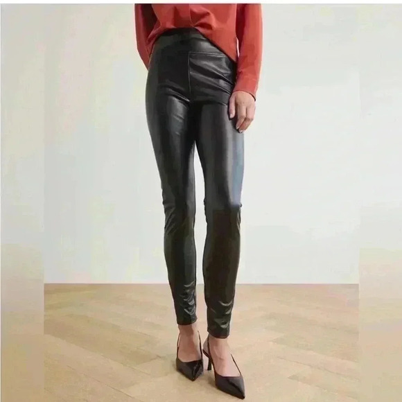 NWT RW&CO Faux-Leather Brown High-Waist Slim Leggings Women's Size XXL - Picture 2 of 11